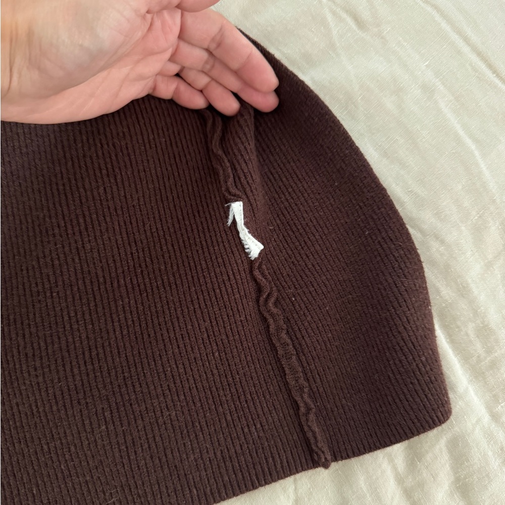 Oak + Fort Brown Knit Ribbed Sweater Dress - Picture 7 of 9